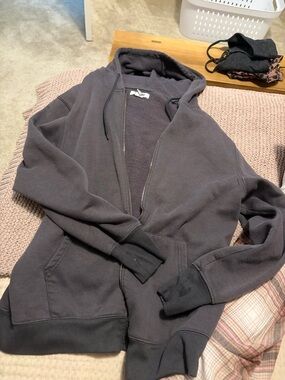 Women's Dark Gray Zip-Up Hoodie with Hood